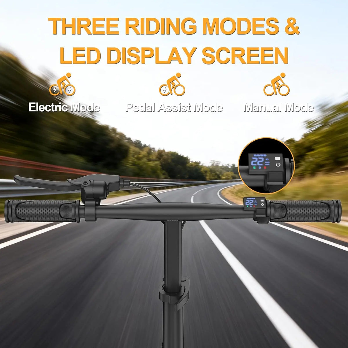 Ladped Foldable Electric Bike 500W 48V Two Seats 22 MPH