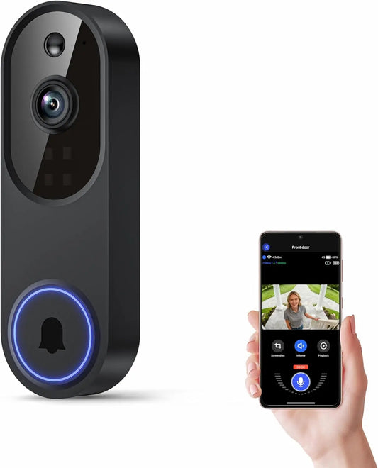 Wireless WiFi Video Doorbell With Two Way Audio AI Motion Night Vision