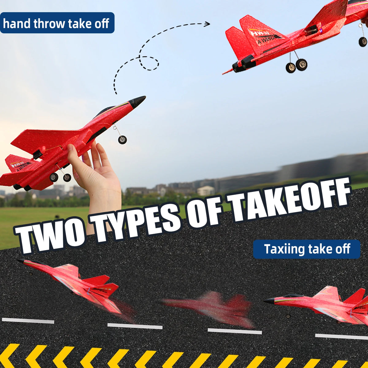 HW33 RC Fighter Jet Toy Fixed Wing Plane With 6 Axis Gyroscope