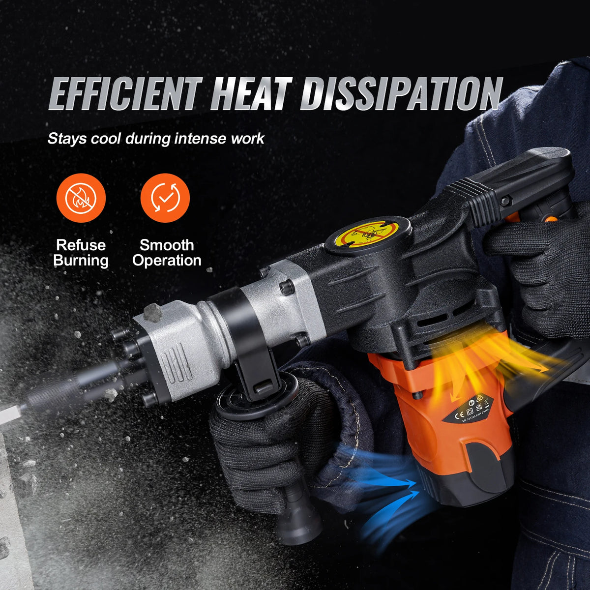 SucceBuy 1400W Electric Demolition Jack Hammer Heavy Duty 2900 BPM