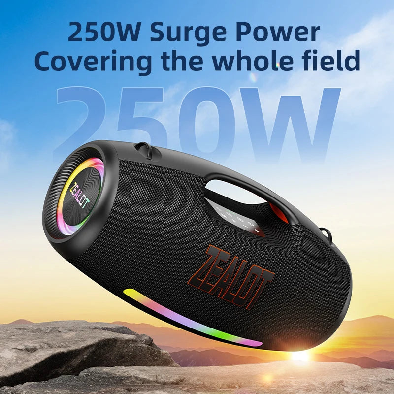 ZEALOT S89 250W Waterproof Portable Bluetooth Speaker Outdoor Boombox
