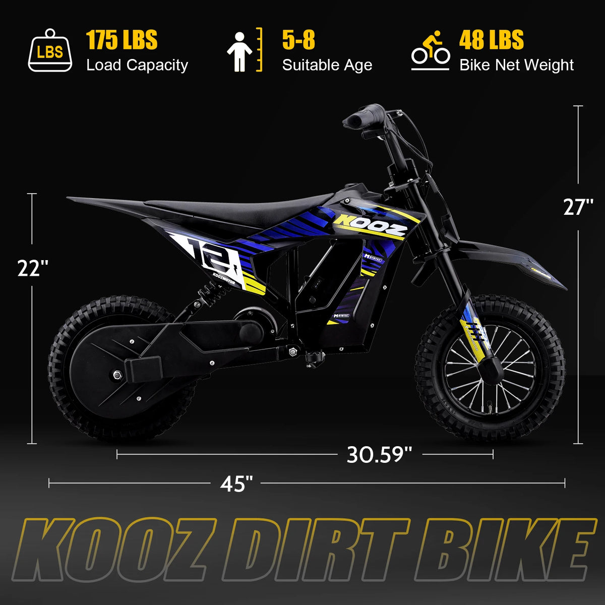 KOOZ HP122E Electric Dirt Bike For Kids 36V 300W Modes