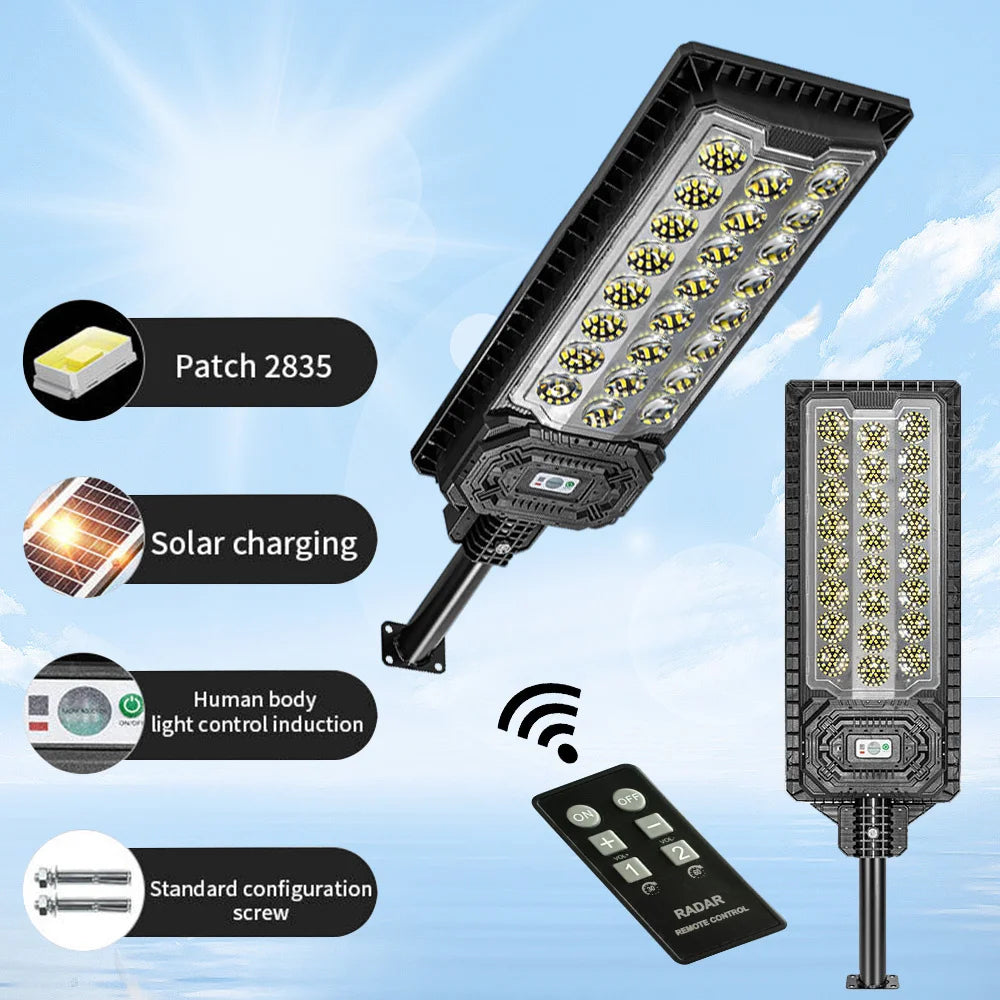 8000W Solar Street Light Dusk To Dawn Flood Light Outdoor