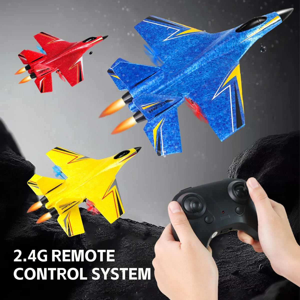 HW33 RC Fighter Jet Toy Fixed Wing Plane With 6 Axis Gyroscope