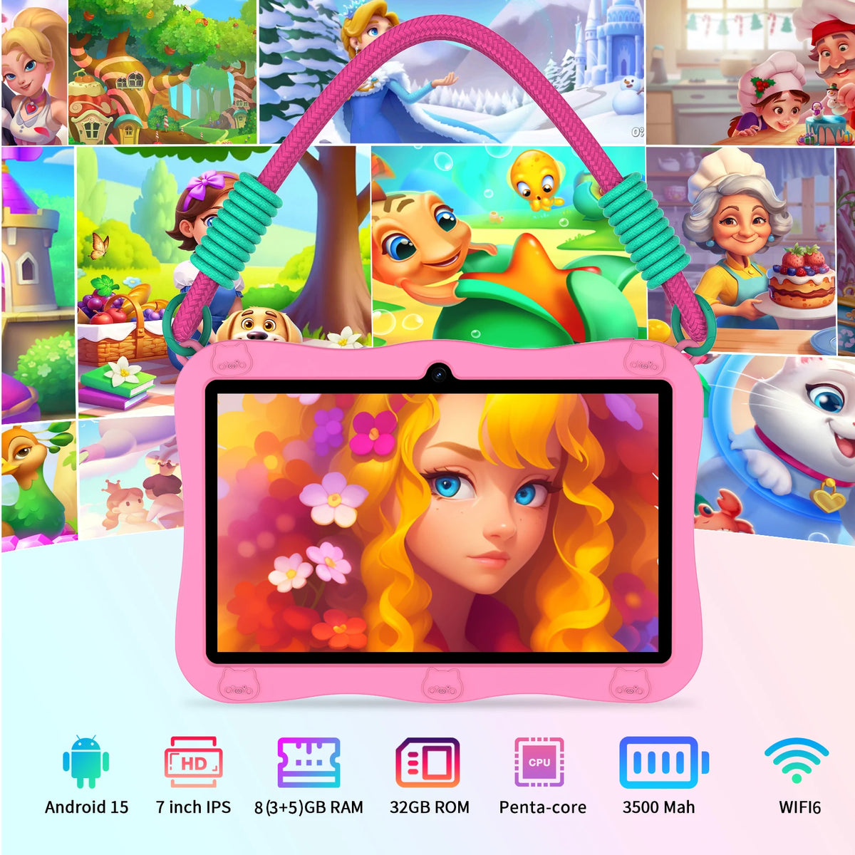 PRITOM Kids Tablet With Parental Controls Android 13
