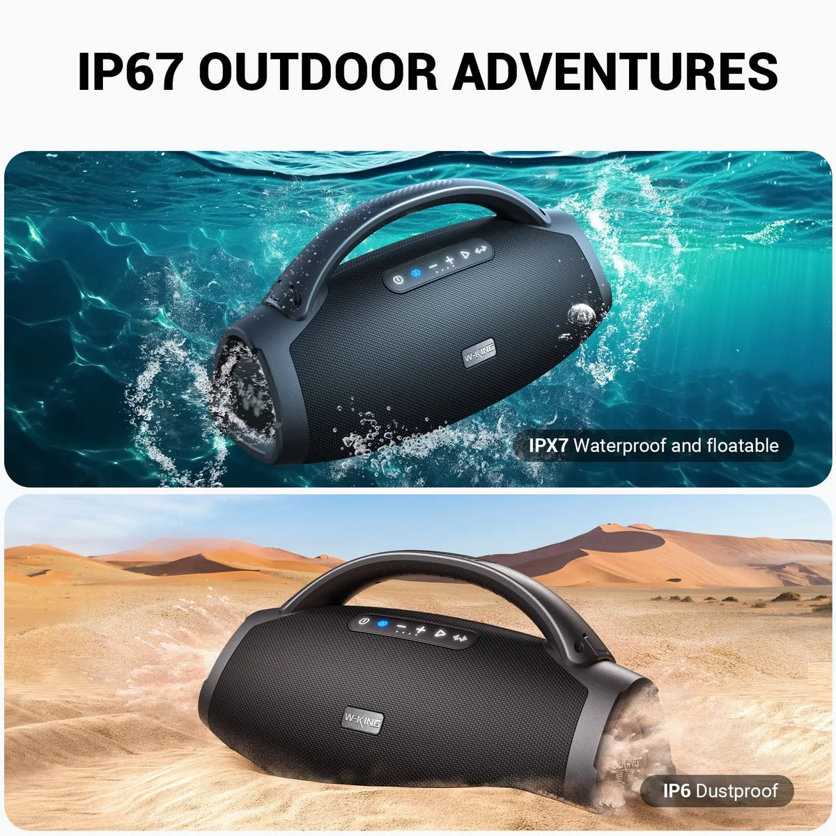 W-King X20S Bluetooth Speaker Waterproof 140W RMS Party Boombox