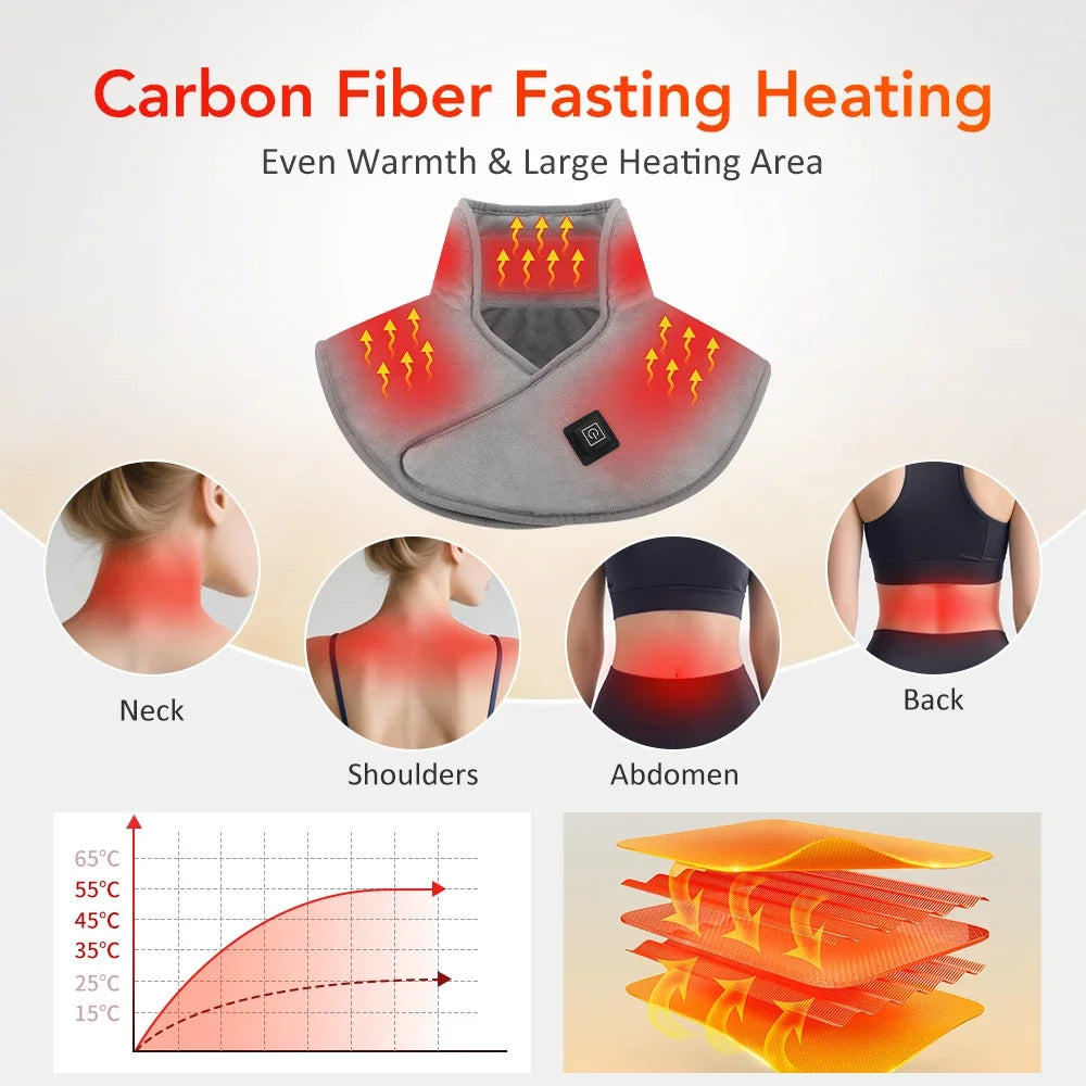 Electric Heating Shoulder Neck Pad Massager Cervical Wrap