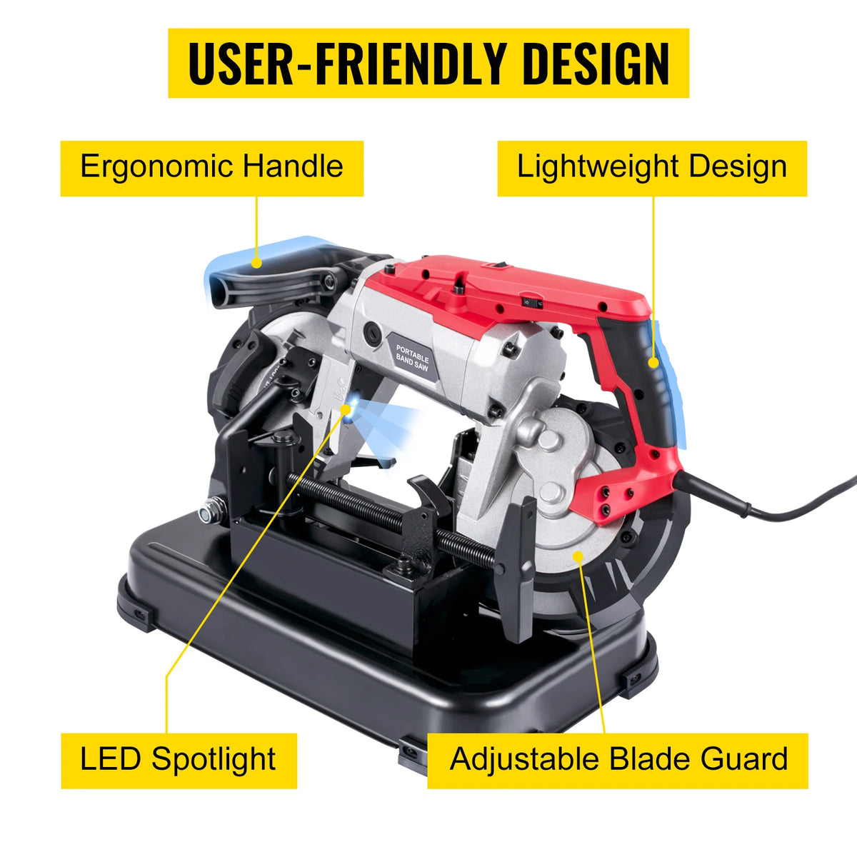 SucceBuy Portable Band Saw Cordless Variable Speed 10 Amp Metal