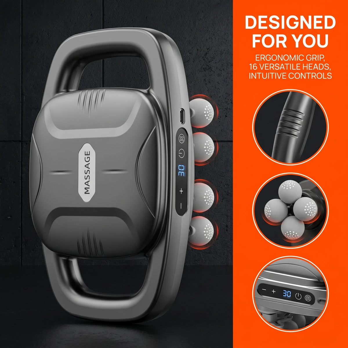 16 Head Massage Gun Deep Tissue Muscle Relief Portable