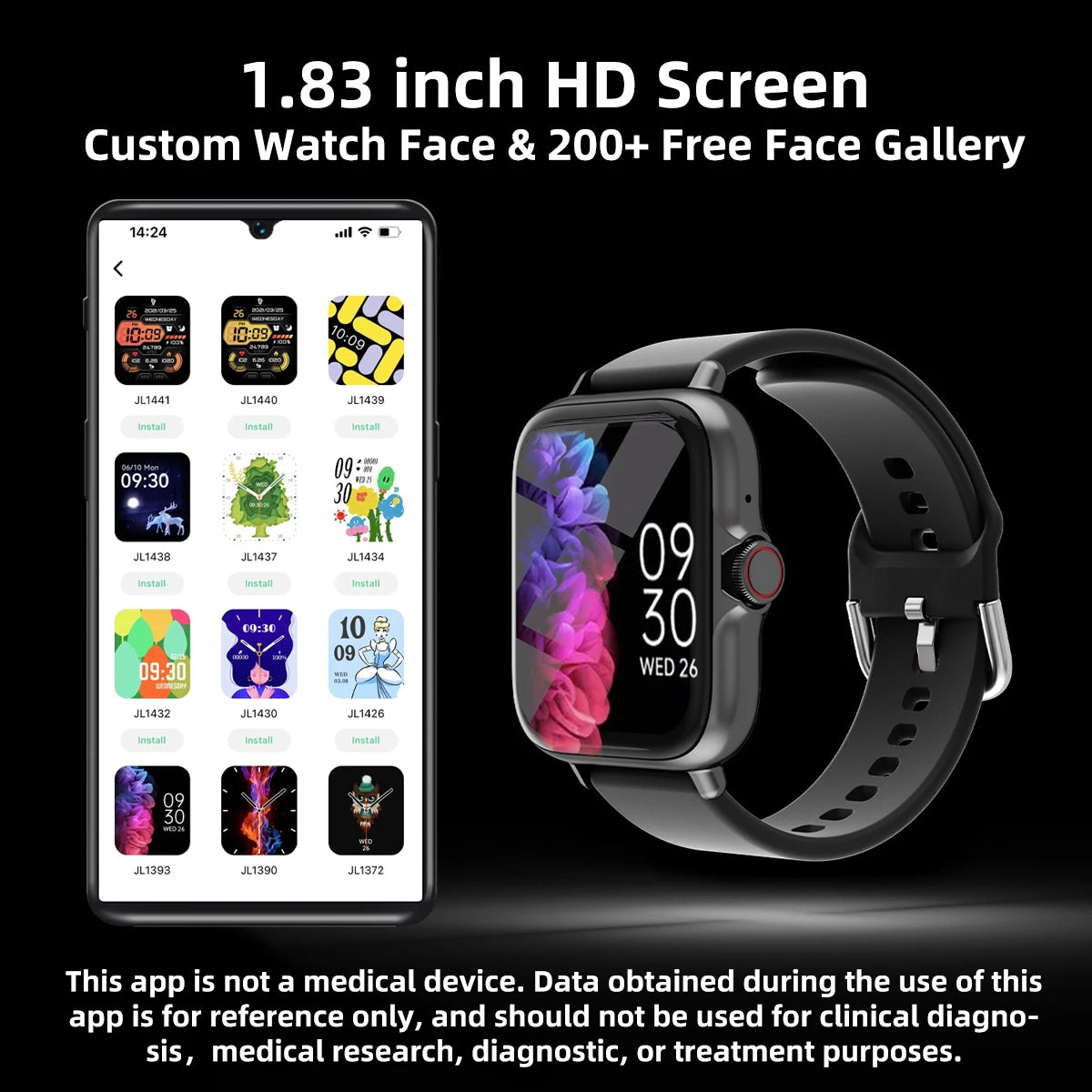 Smartwatch With Sleep Monitoring Pedometer And Alerts For iPhone Android