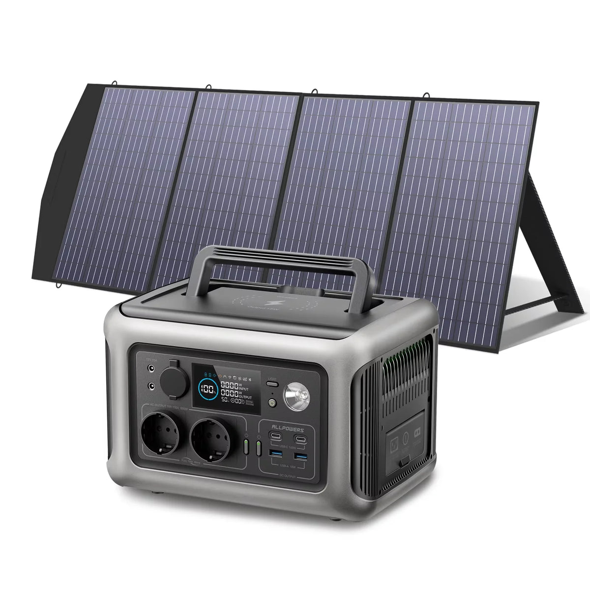 ALLPOWERS R600 Power Station 299Wh 600W Solar Generator With SP033 Panel