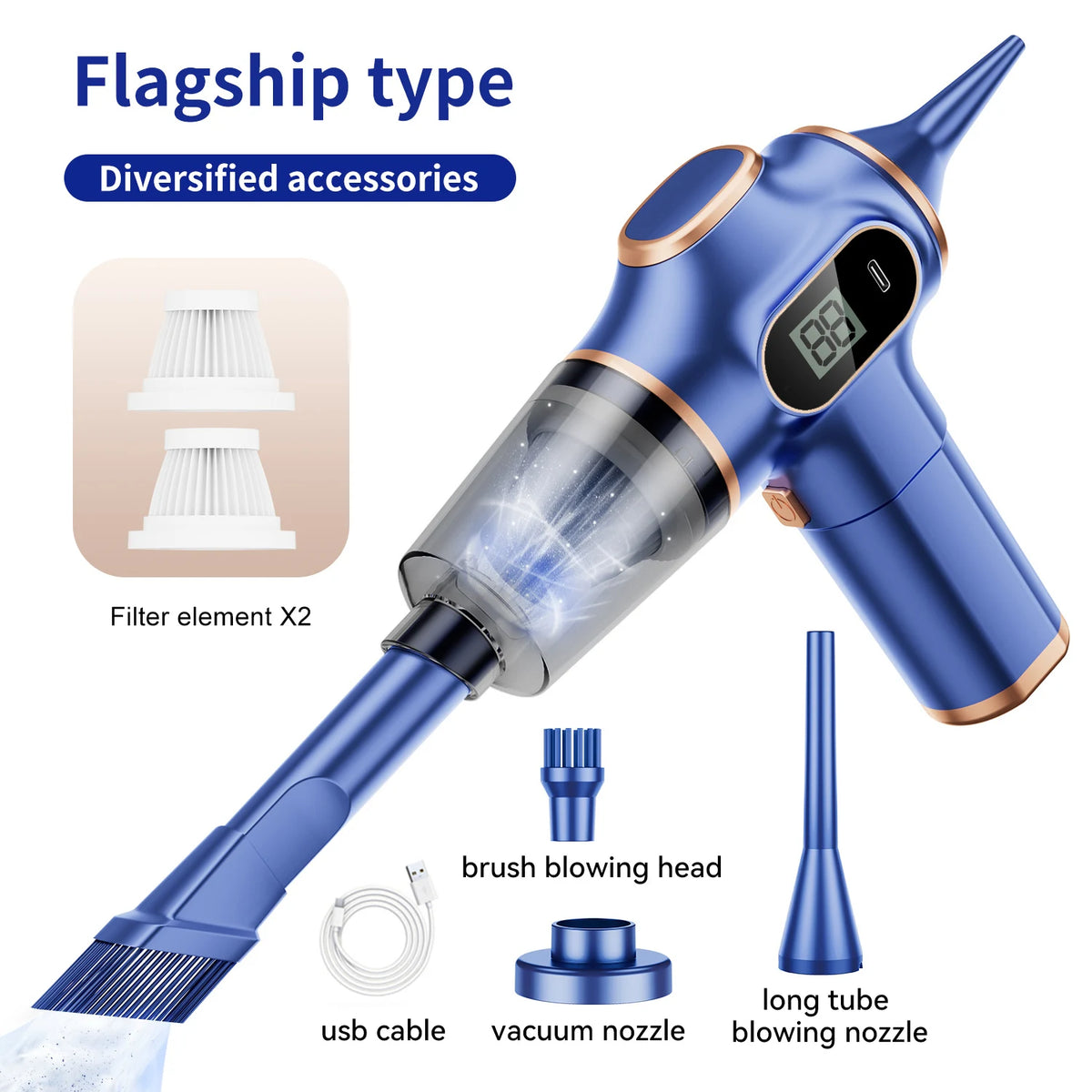 Wireless Car Vacuum Cleaner Cordless Mini HEPA Dust Collector