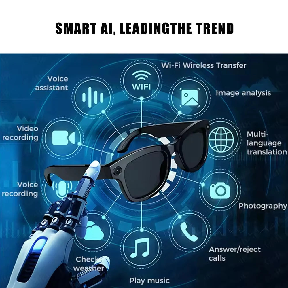 SENBONO Smart Glasses With AI Translator And 8MP 4K Camera