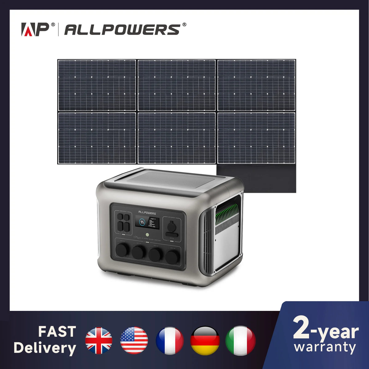 ALLPOWERS R2500 Portable Power Station 2500W 2016Wh LiFePO4 Solar Generator