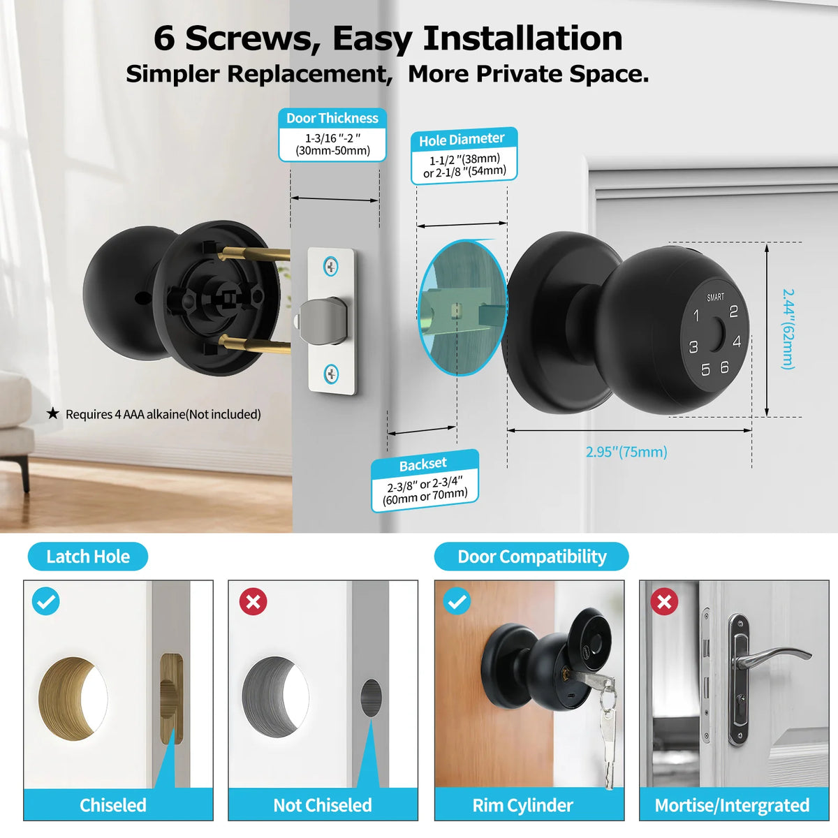 Viladepot Smart Door Lock Fingerprint Passcode App Control