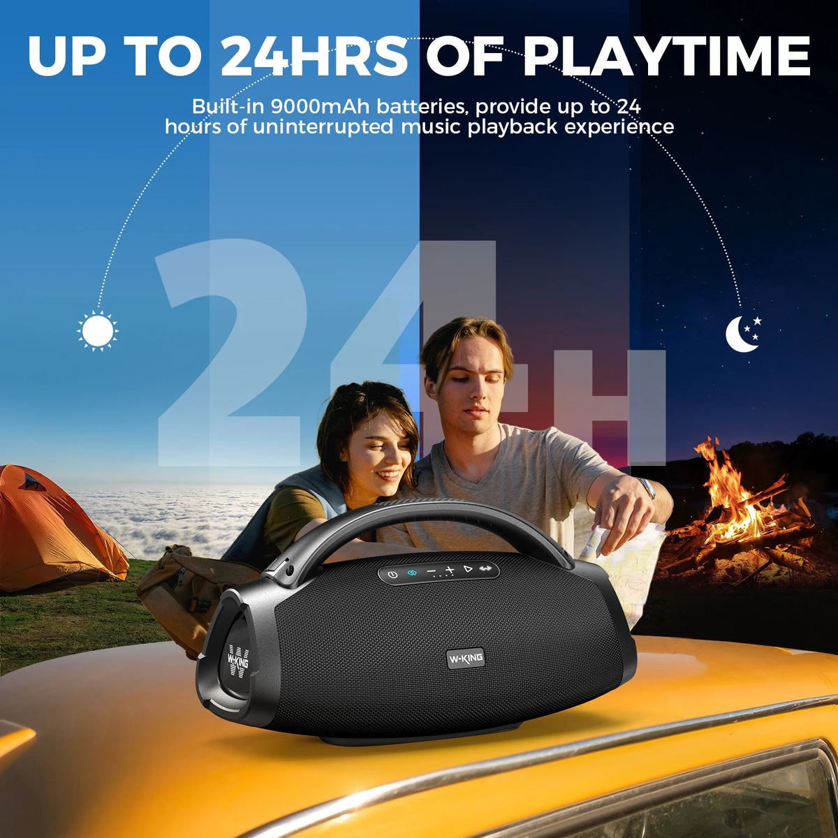 W-King D20 Portable Bluetooth Speaker 200W RMS IPX7 Waterproof
