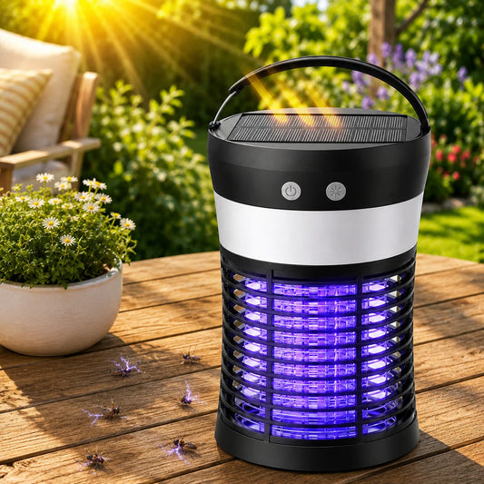 Bug Zapper Solar Mosquito Killer 3000V Rechargeable Indoor And Outdoor