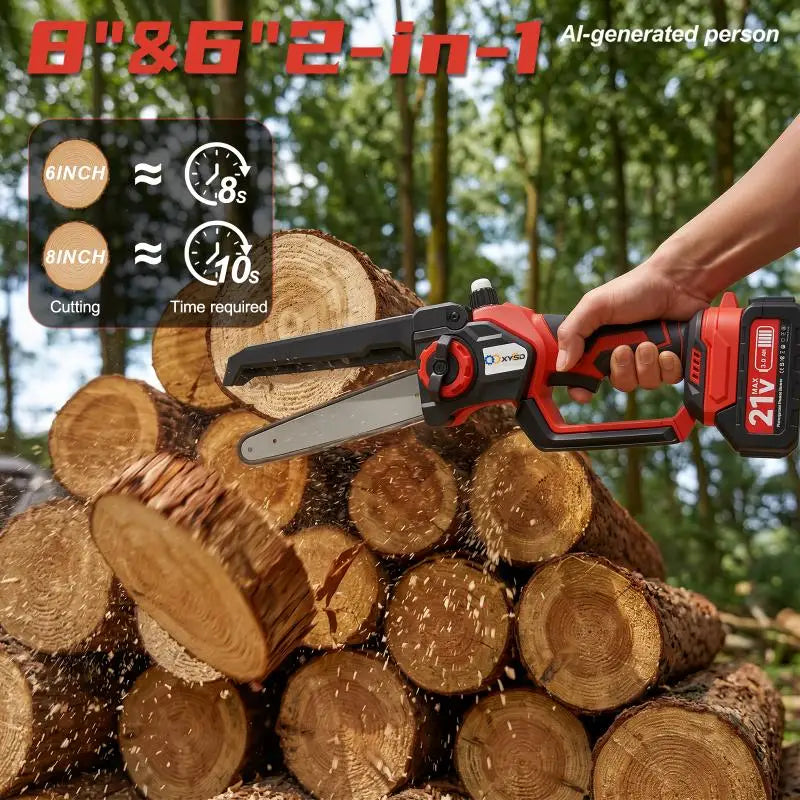 XYSD Portable Cordless Mini Chainsaw Handheld Electric Saw With Batteries