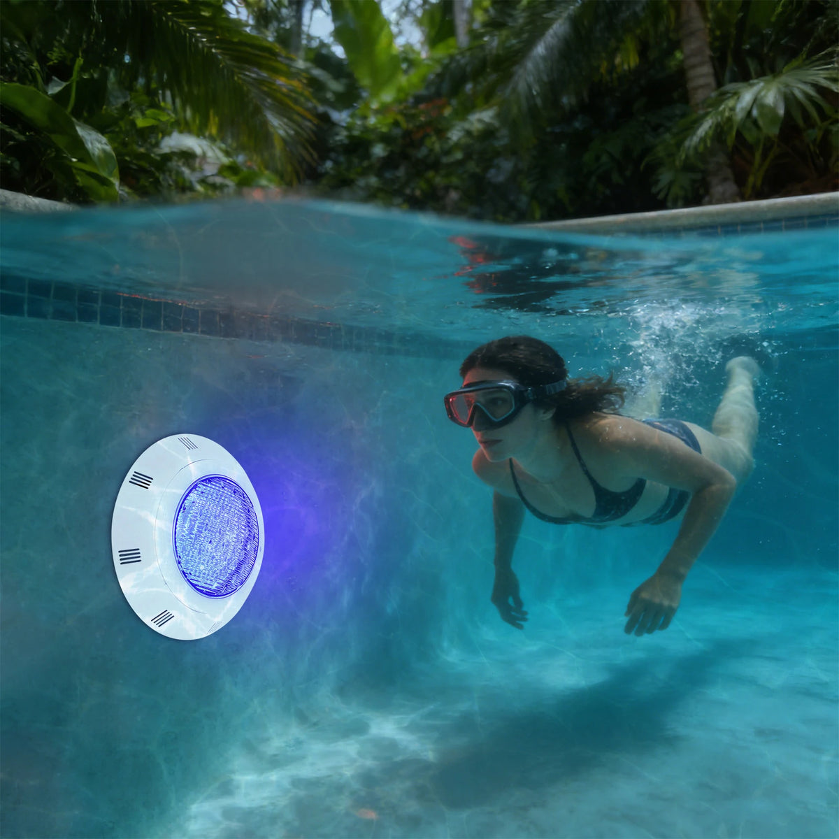 RGB LED Underwater Pool Light 45W IP68 Waterproof 7 Colors With Remote