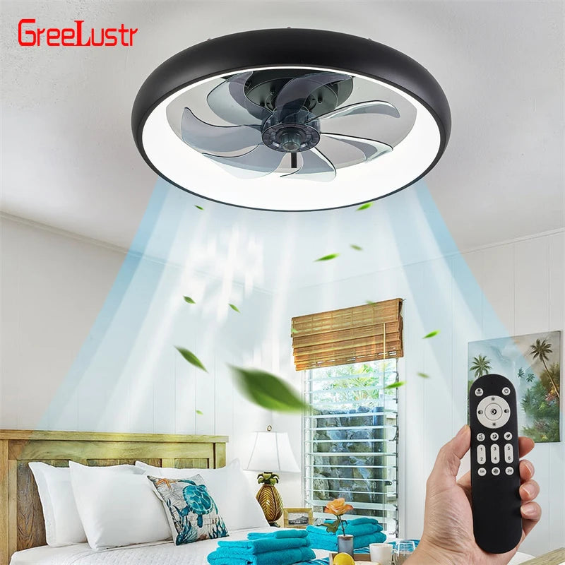 GreeLustr Modern Ceiling Fan Fandelier With 7 LED Heads Indoor
