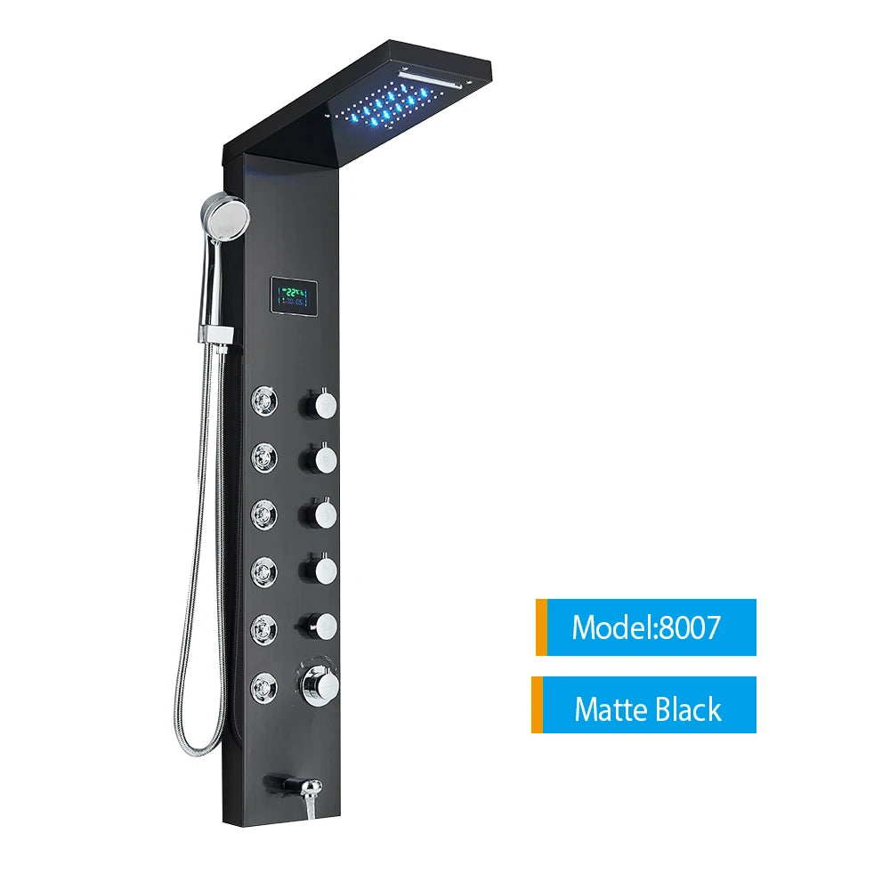 Onyzpily LED Shower Panel Tower System Wall Mounted Mixer Tap