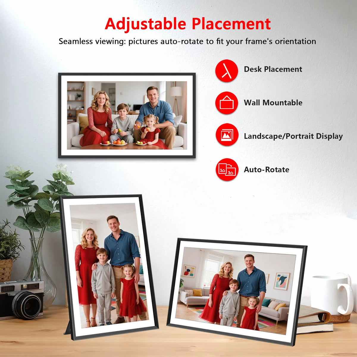 YENOCK Digital Photo Frame WiFi IPS Touch Auto Rotate