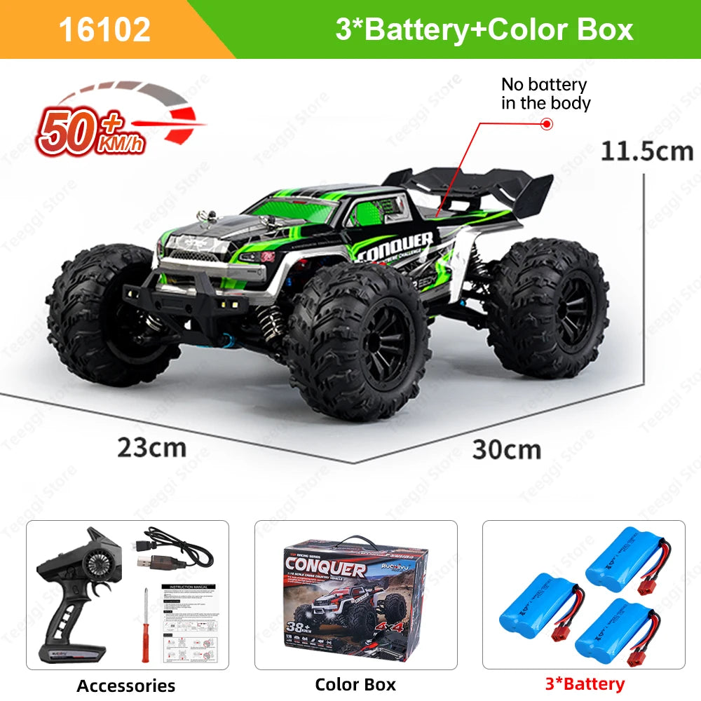 Teeggi High Speed RC Car 4WD LED Off-Road Monster Truck