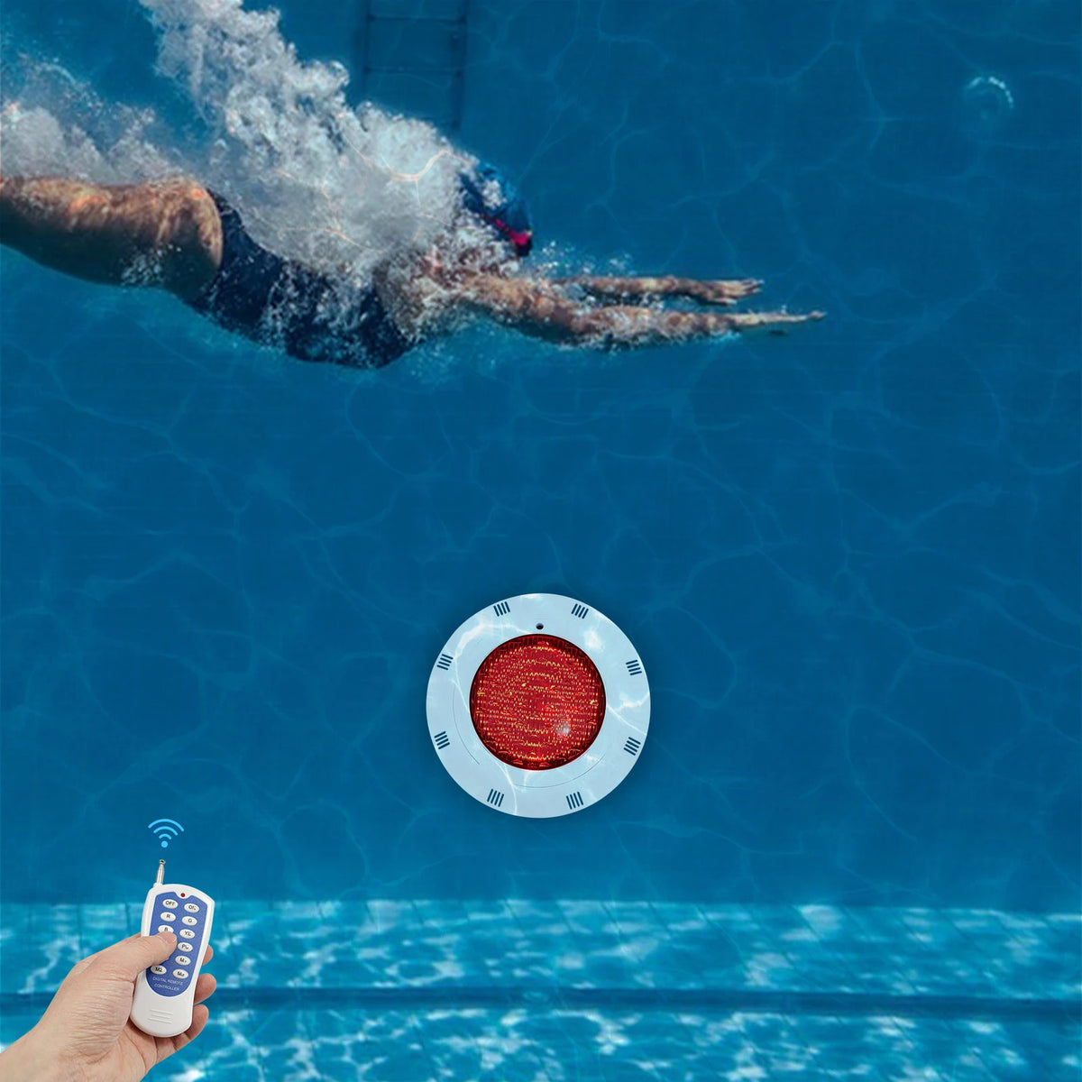 RGB LED Underwater Pool Light 45W IP68 Waterproof 7 Colors With Remote
