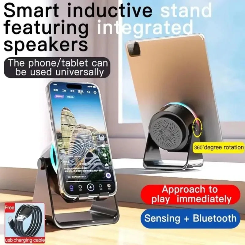 Inductive Wireless Phone Stand With Speaker And USB Charging