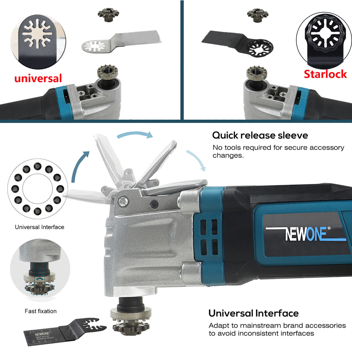 NEWONE 500W Quick Release Oscillating Multi Tool DIY Renovation