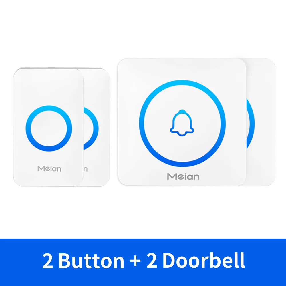 Meian Smart Home Doorbell Wireless IP65 Waterproof Chime Kit