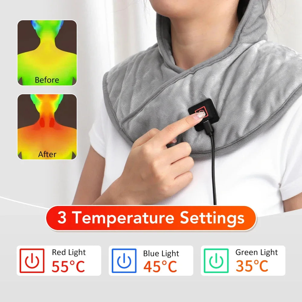 Electric Heating Shoulder Neck Pad Massager Cervical Wrap