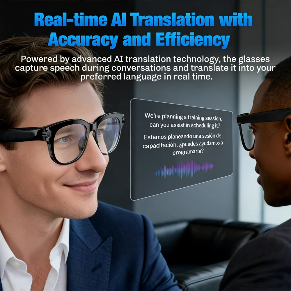 SENBONO AI Smart Glasses With HD Camera And Portable Charger