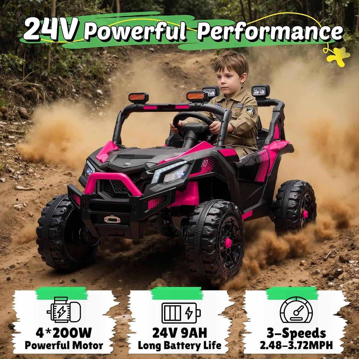 Joyracer 24V 4WD Kids Ride On UTV Off-Road Electric Buggy