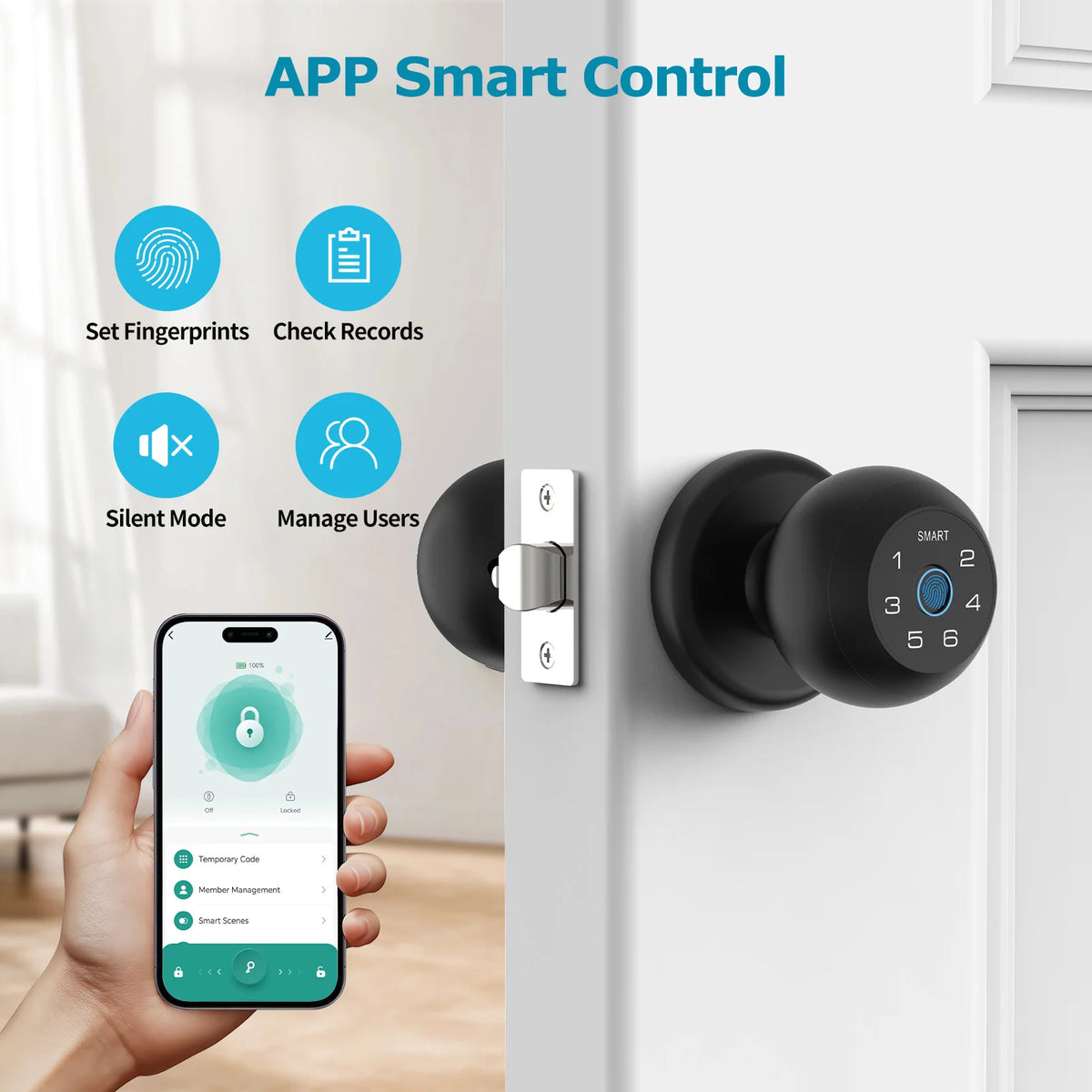 Viladepot Smart Door Lock Fingerprint Passcode App Control