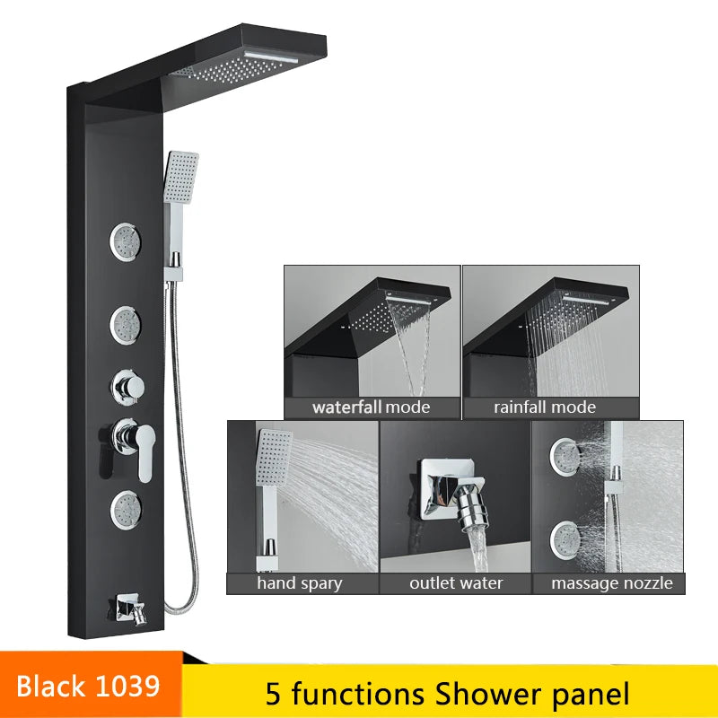Senlesen LED Light Shower Panel Waterfall Rain Digital Display System