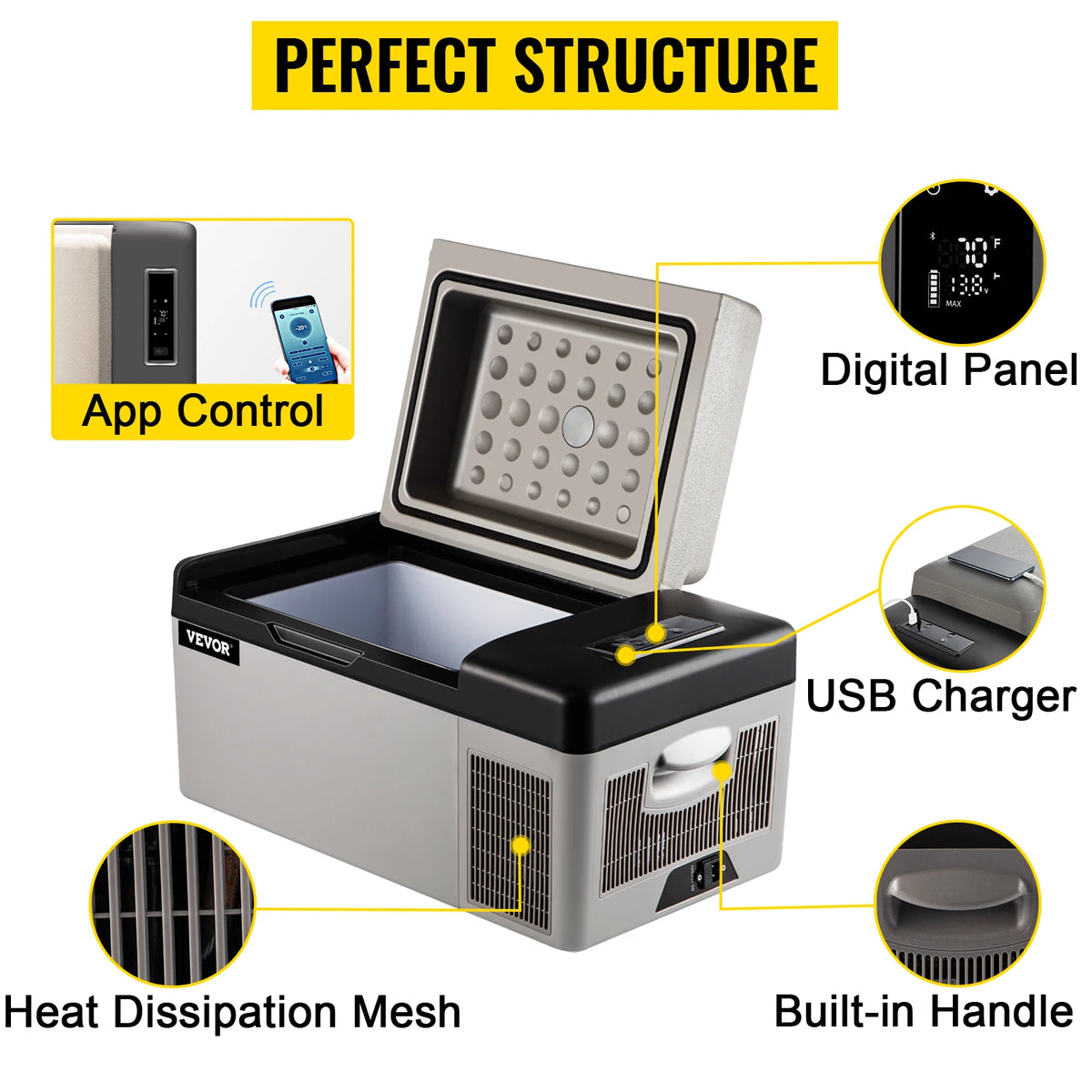 SucceBuy Car Refrigerator Portable Compressor Cooler For Travel