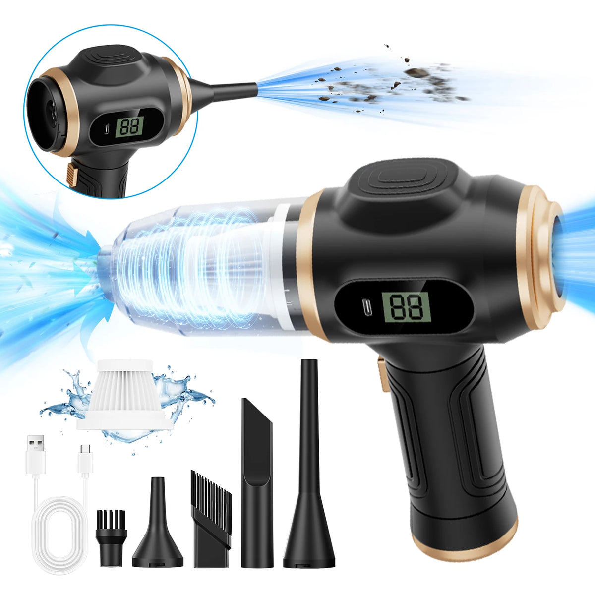 ABS Wireless Car Vacuum Cleaner High Power Portable