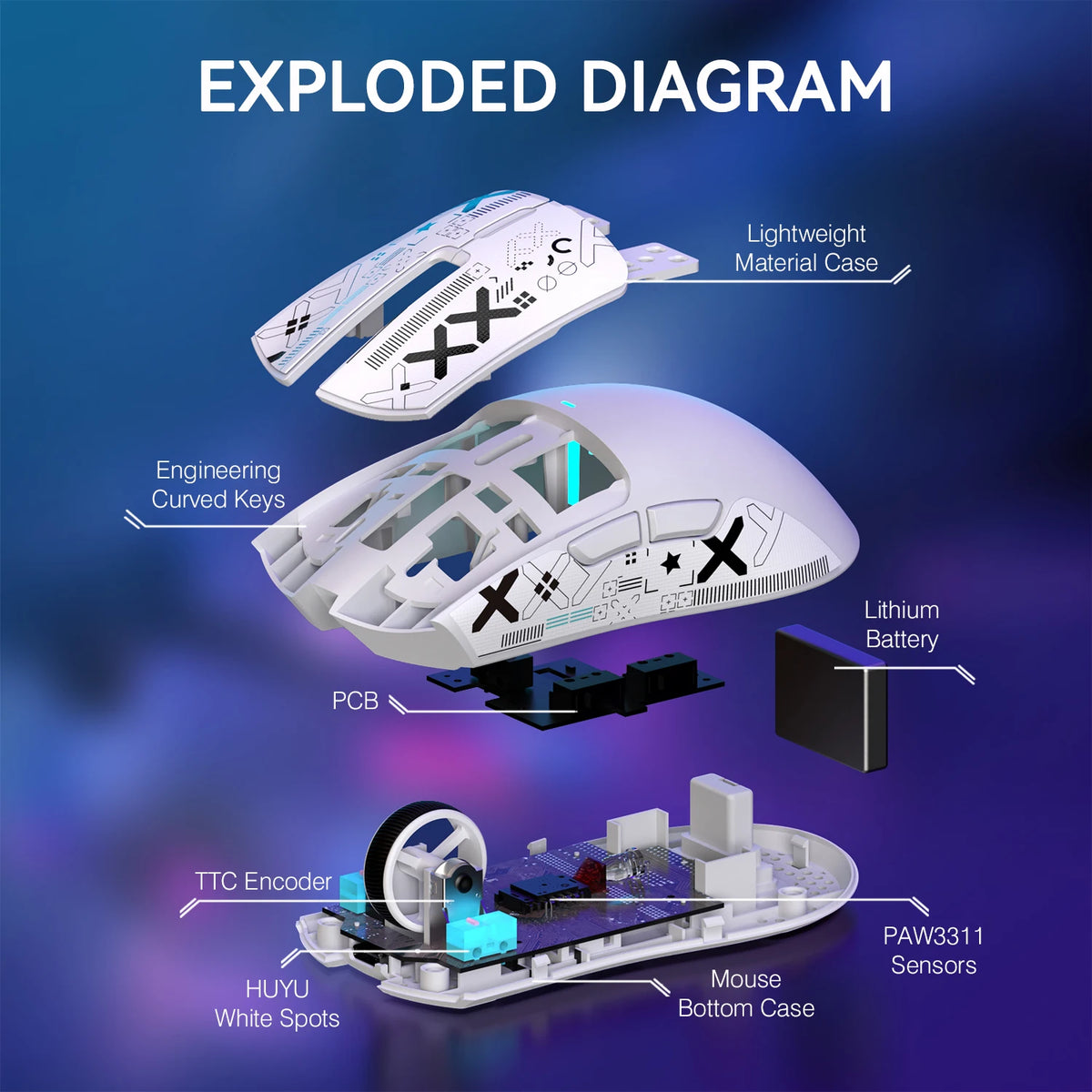 Attack Shark X11 Wireless Gaming Mouse RGB Backlight 22000 DPI
