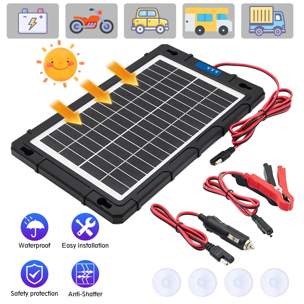 12V Solar Panel Battery Charger With Built In Controller IP65