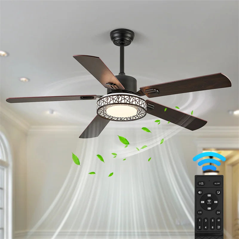 GreeLustr Modern Ceiling Fan Fandelier With 7 LED Heads Indoor