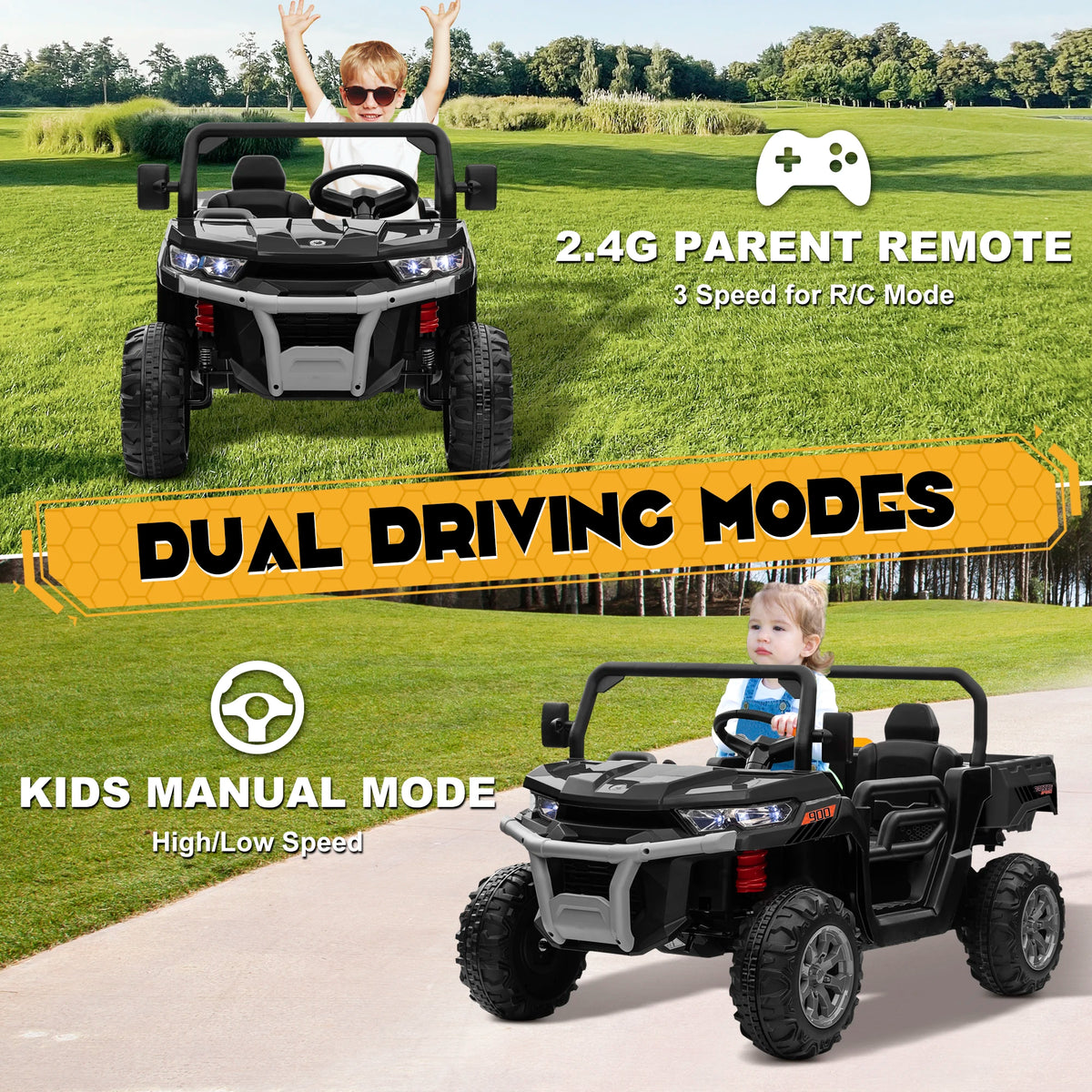 JOYRACER 24V Ride Dump Truck for Kids With Remote Control