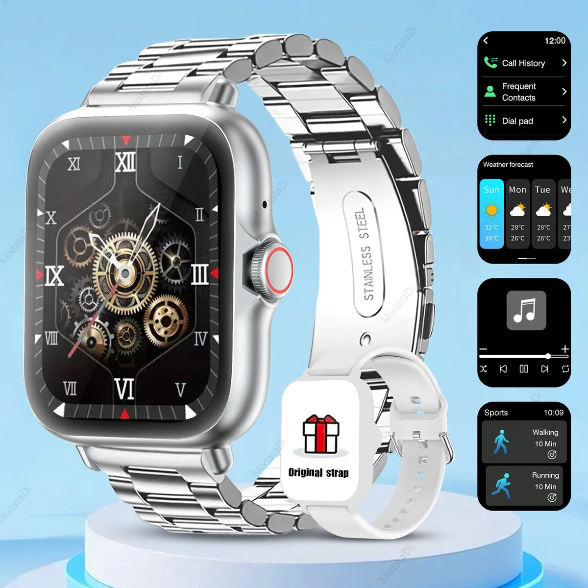 Smartwatch With Sleep Monitoring Pedometer And Alerts For iPhone Android