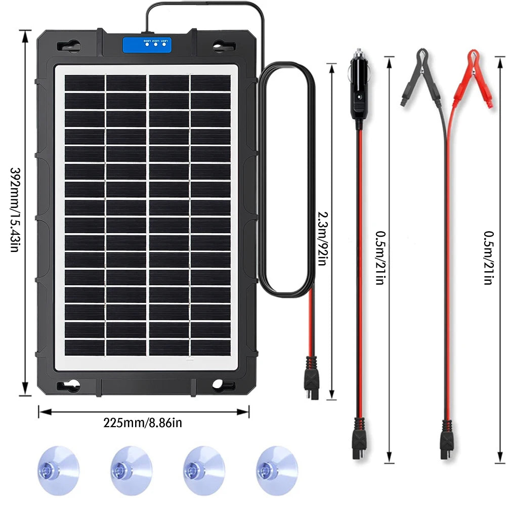 12V Solar Panel Battery Charger With Built In Controller IP65