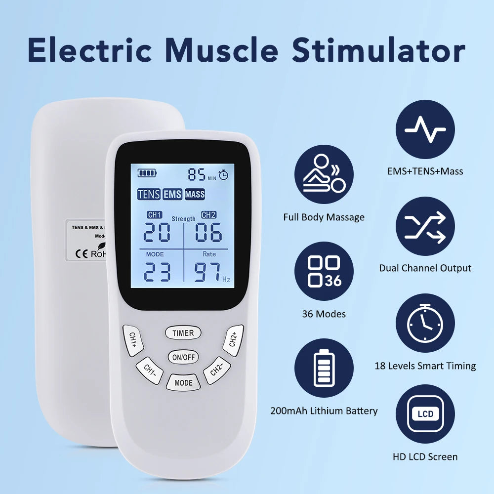 Hailicare 36 Modes EMS TENS Muscle Stimulator Body Massage