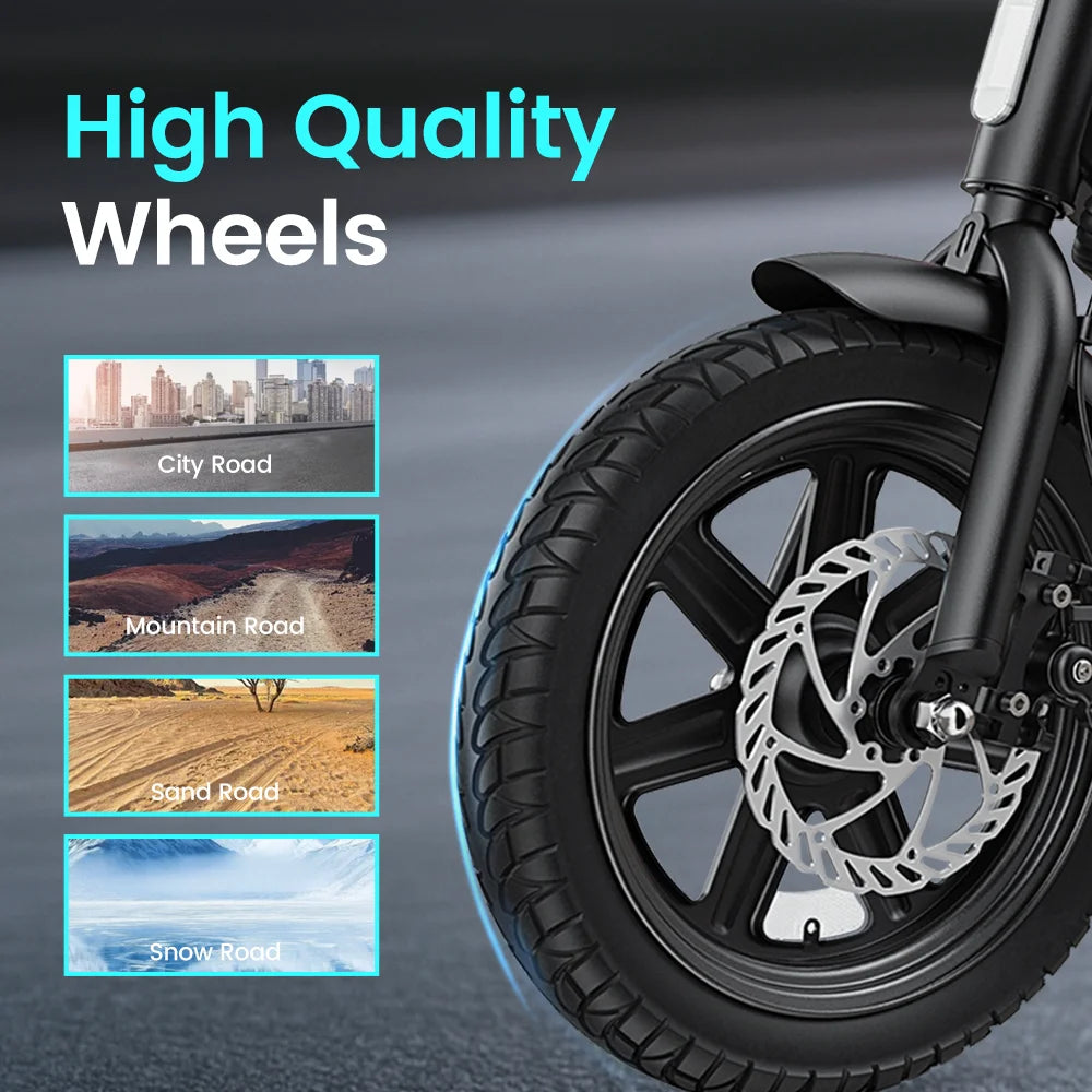 DYU Folding Electric Bike For Adults 500W Peak 20 MPH