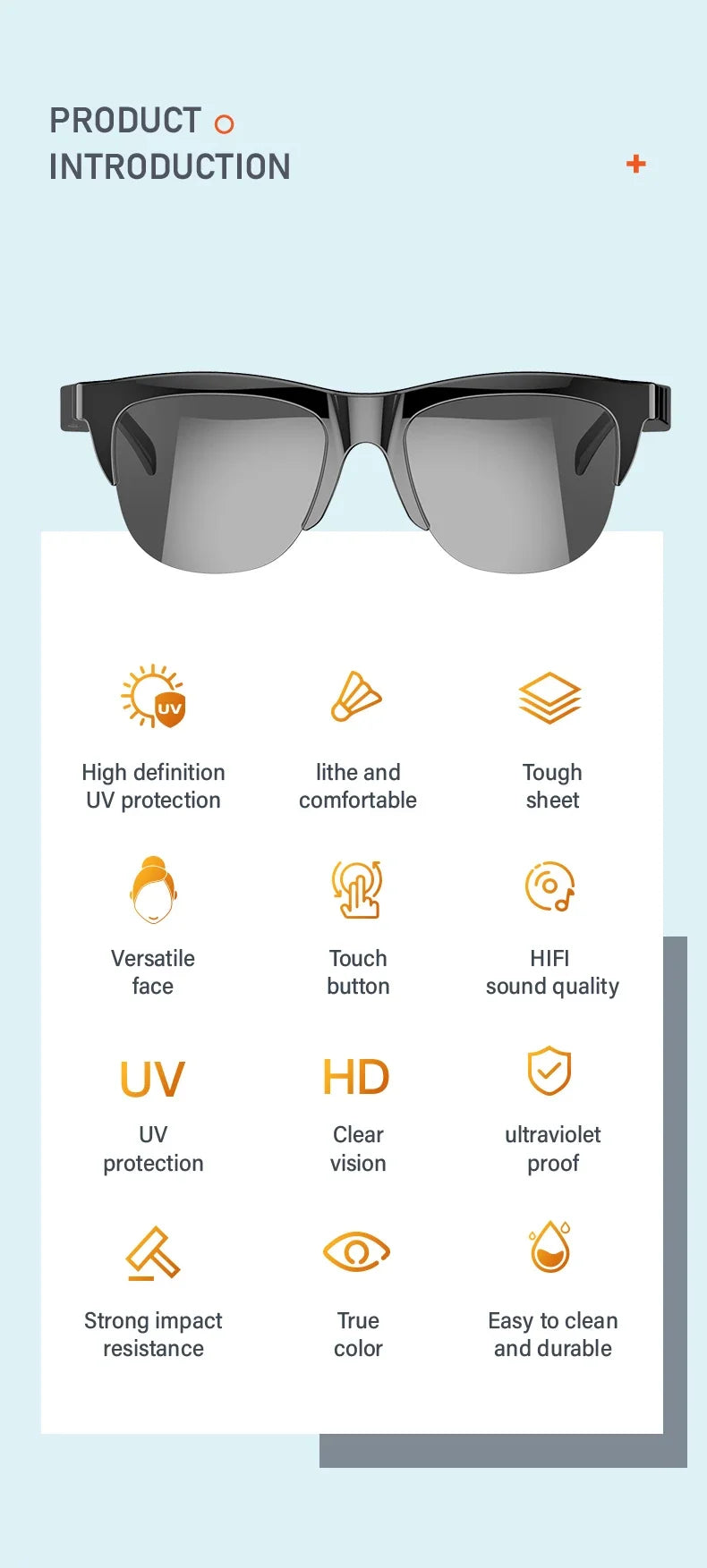 Smart Bluetooth 5.3 Sunglasses With Calls And Music UV Protection