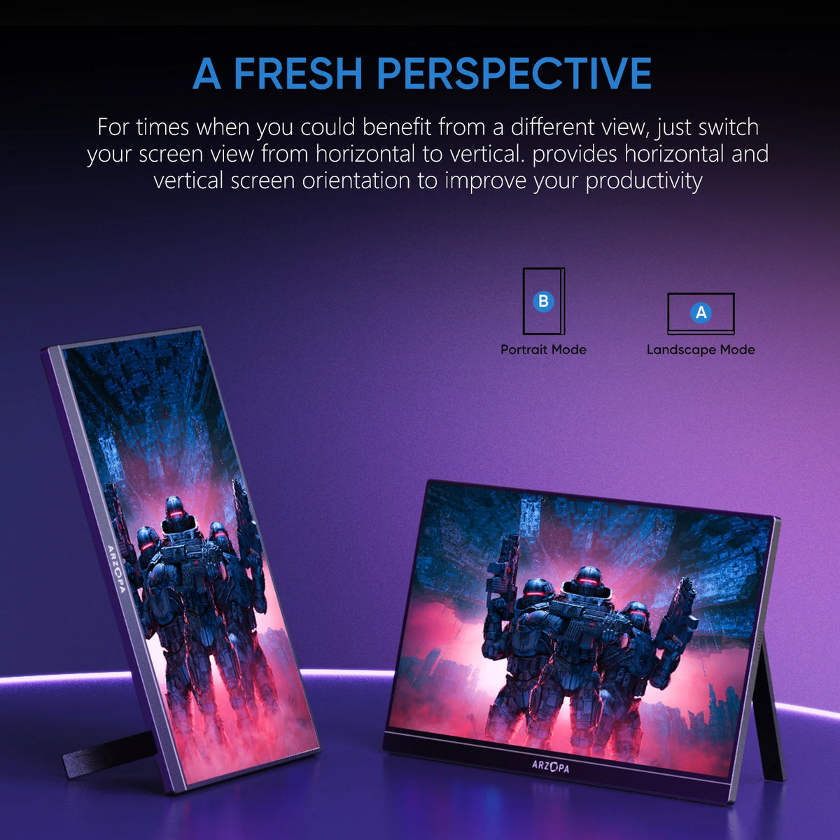 ARZOPA Portable Gaming Monitor 144Hz IPS FHD Second Screen