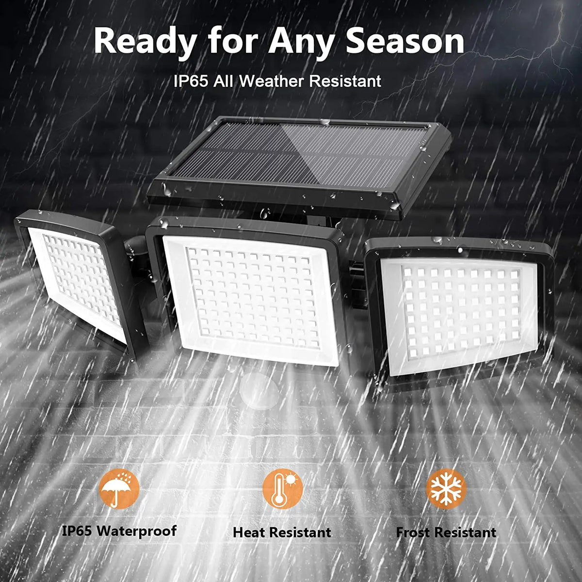 SZRSTH 3-Pack Outdoor Solar Motion Sensor Lights for Porch Garage