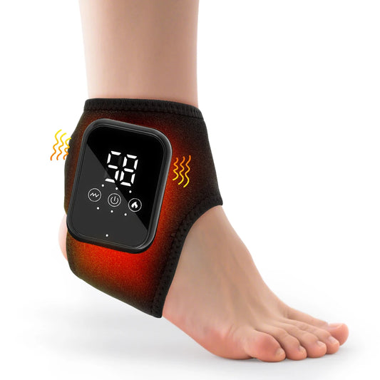 AFDEAL Electric Foot Massager Heat Wrap With Ankle Support Vibration